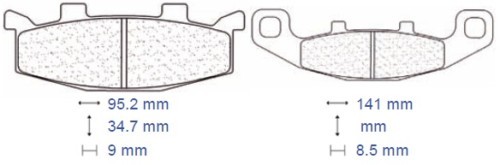 Front brake pads carbon - front,