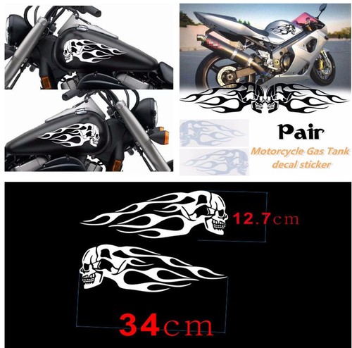 Pair motorcycle skull flame - skull,